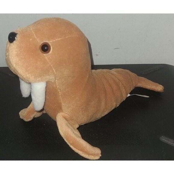 Baby Walrus Plush Bean Bag Stuffed Animal Logo Bear Small Plush Toy 9" Brown - Picture 2 of 8
